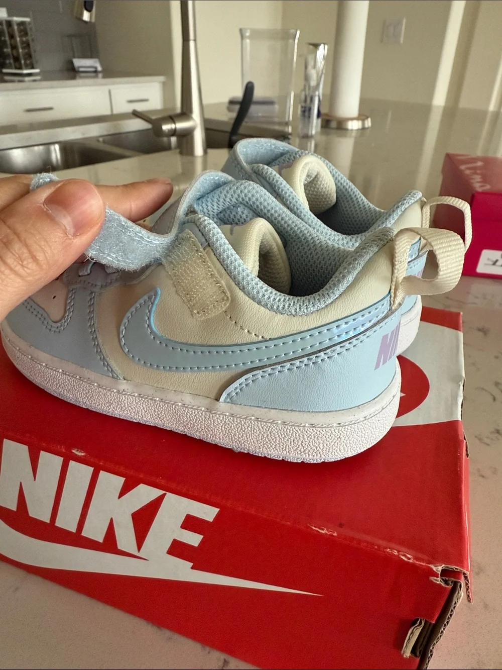 Nike Toddler Court Borough Low Recraft Shoes Blue/Ivory 8C New
